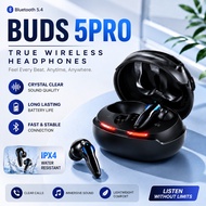 Buds 5Pro Bluetooth Headphones TWS Bluetooth 5.3 Low Latency Wireless Headphone Noise Cancelling Spo