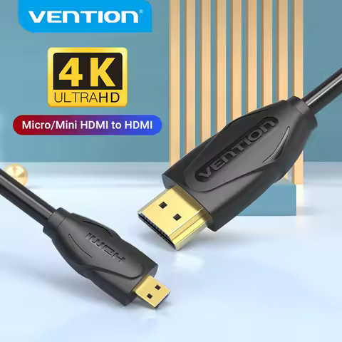 Vention Mini HDMI Cable 4K/30Hz Micro Mini HDMI Male to Male Cable for HDTV Camera Laptop Projector 