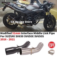 Slip On For SUZUKI SV650 SV650X SV650S SV 650 2016 - 2021 Motorcycle Escape Exhaust Modified 51mm In