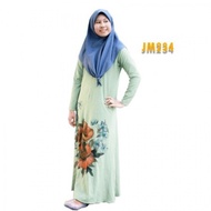 JUBAH MUSLIMAH FASHION TERKINI 3D FLOWERS – DUSTY GREEN (JM234)