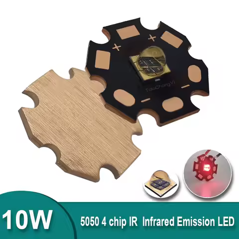 10W High Power LED Chip IR Infrared 850nm 940nm 740nm 970nm 5050 Lamp Bead 4Chips DC2.5-3.8V 1500mA