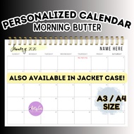 A4 A3 PERSONALIZED FLAT DESK CALENDAR CUSTOMIZED PLANNER 2026 GIFT IDEAS ARTYCO MORNING BUTTER
