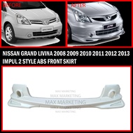 ABS4 NISSAN LIVINA 2011 FRONT SKIRT ABS SKIRT LIP BODYKIT