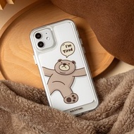AUG8 STORE 小熊累了 iPhone 手機殼 PC+TPU金屬按鍵 透明殼