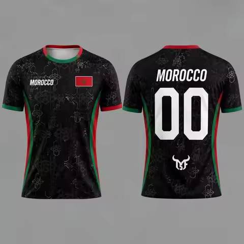 2026 Morocco Flag Print Jersey Men Women Quick Drying Breathable Sports T Shirt Unisex Personalized 
