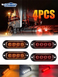 4ชิ้น/แพ็ค ไฟข้างรถบรรทุก 4 LED เลนส์ 12-24V ไฟเตือนภัยของรถพ่วงไฟป้ายรถ ไฟฉุกเฉิน