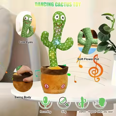 Dancing Cactus Toys Lighting Singing Mimicking Cactus Toys Pets Interactive Fun Toys Education Funny