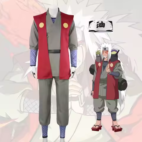 Jiraiya Cosplay Costume for Men Adult Full Set Halloween Party Anime Outfit Toad Sage Role Play Suit