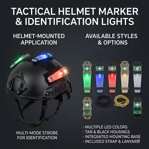 Tactical FMA Helmet with Safety Flashing IR Strobe Light, Waterproof for Outdoor Survival, Hiking Id