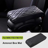 PU Leather Car Armrest Mat Center Console Arm Rest Protection Cushion For MINI Cooper F55 F56 F57 Au