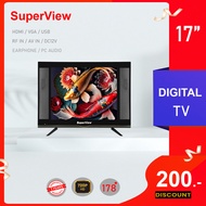 ดิจิตอลทีวี SuperView LED DIGITAL TV ขนาด 17 นิ้ว  tv ทีวีดิจิตอล ทีวีจอแบน โทรทัศน์