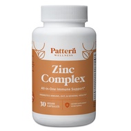 Pattern Wellness Zinc Complex Supplement - High Absorption Zinc Supplement with Vitamin C, Probiotic