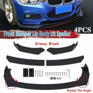 4PCS Universal Car Front Bumper Lip Body Kit Spoiler Splitter Carbon Fiber Bumper Canard Lip Splitter For BWM Sedan For