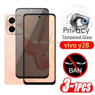 1-3PCS Privacy Tempered Glass For  Vivo Y28 5G 2024 Camera Lens Screen Protector VivoY28 VivoY17s Y17S Y 28 full cover Glass film
