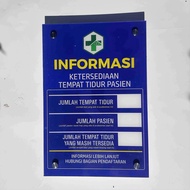 Patient Bed Information, Patient Bed Information Board, Acrylic for accreditation needs