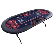 Portable 210cm Poker Table – Foldable Texas Hold’em Table with 10 Cup Holders
