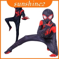 Spiderman Into Fashionable The Spiderverse Miles Morales Cosplay Costume For