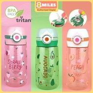 Water Bottle 400ml Straw Direct Drink Tritan BPA-Free Upstyle Sports School Kids Children