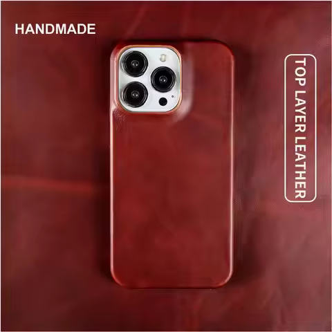 For Case iphone 16 Pro Max Cases Oil Wax Luxury Genuine Leather Cover For Iphone 17 16 15 14 13 XS M