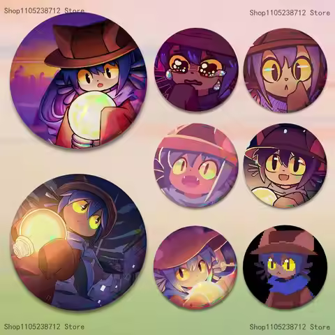 O-Oneshot N-Niko Button Pin Bright Printed Icon Gift For Friends Badge Collar Brooch Lapel Pin Metal