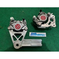 Caliper brembo 2P 2piston gray red & silver logo PNP satria 2stroke shark lumba 2t 2stroke lumba sha