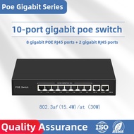 10-port Full Gigabit Standard POE Switch 8+2 Network Switch