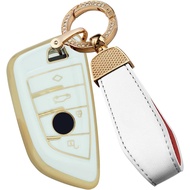 SANRILY Golden-Edge 2023 2024 Smart Key Fob Cover fit for BMW 2 Series m240i X-Drive 4 Series 425i 4