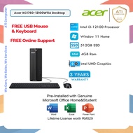 Acer Aspire XC1760-12100W11A Desktop PC ( I3-12100, 4GB, 512GB SSD, Intel, W11, HS )