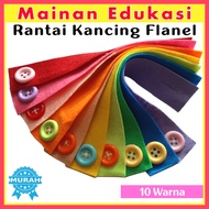 Mainan edukasi Mengancing RANTAI FLANEL dengan kancing Sensory Play Montessori Toys