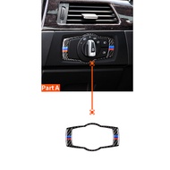 Car Interior Sticker Headlight Switch Frame Cover Trim Carbon Fiber Cover Sticker for BMW E90 E92 E9