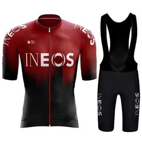 2026 INEOS Men Summer cartoon Short Sleeve Cycling Jersey Set Maillot Ropa Ciclismo Bicycle Wear Bre