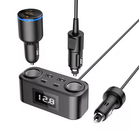 Car Cigarette Lighter Charger Smart Fast Charge PD35W+PD22W+USB QC3.0*2 Car Lighter Splitter 100W Ma