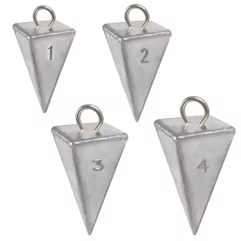 4pcs Fishing Weights Sinkers Pyramid Sinker Catfish Fishing Weights for Surf Fishing Rig Saltwater F