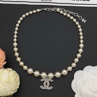 香港包郵 Chanel香奈兒 經典雙C珍珠項鍊 金色鏈條串珠 全套原裝配件 時尚頸鏈