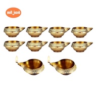 Alloy Metal for Diwali Decoration Oil Lamp 10 Pcs Kuber Diya for Diwali Diya Vilakku for Puja Pooja 