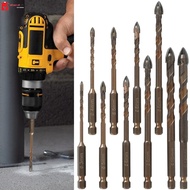 10Pcs Concrete Drill Bit Set Alloy Masonry Drill Bit Set 1/4inch Hex Shank Cement Drill Bit SHOPSKC4