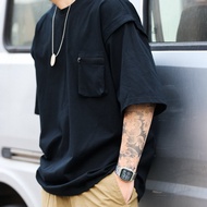 BGYO | เสื้อยืดวินเทจแขนหลวม กระเป๋า 3D ใส่ทำงาน ฤดูร้อน