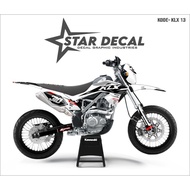 STAR DECAL Decal KLX BF full body Hitam Putih Merah Simple