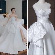 Bridal Dress with Cup Bust and Waist with Flowers and Bow Size S M L V747 AD BOUTIQUE