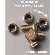 SIKU M8X15MM BOLT AND NUT 1.5CM/ 12 KEY ANGLE BOLT