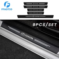 FFAOTIO Carbon Fiber Car Threshold Strips Sticker Rear Bumper Protector Car Accessories For Toyota Raize Rush Vios Wigo Innova