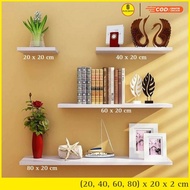 Dualapan - 4 Pcs Wall Shelf (20, 40, 60, 80 x 20) / Multipurpose Minimalist Hanging Shelf