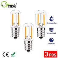 3pcs E12 E14 LED Light Bulb T22 1W Mini Tubular LED Edison Bulb Retro Warm White/Daylight/Cold White