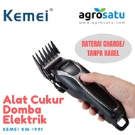 AlatMesin Cukur Hewan Domba Kambing Elektrik Baterai Charger Kemei