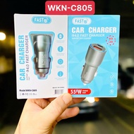 WKN-C805 2-Port Car Charger Super Fast Charging 55W Includes Type C Charging Port PD30W + USB QC4.0