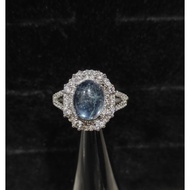 Aquamarine stainless steel ring