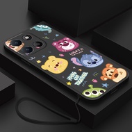 Honor X6C X8C X5C Plus Cute Winnie the Pooh Case Matte Soft Cover Stylish Stitch Casing