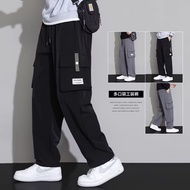 2024 Spring New Plus Size Men Cargo Pants for men Multi-Pocket Pants Men Versatile Straight-leg Sports Pants Boys Trendy Brand Pants