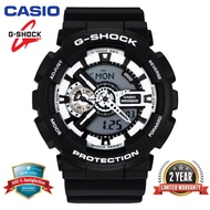 (Ready Stock) G Shock GA110 Men Sport Watch Duo W/Time 200M Water Resistant Shockproof and Waterproof World Time LED Auto Light Wist Sports Watches with 2 Year Warranty GA-110BW-1AER