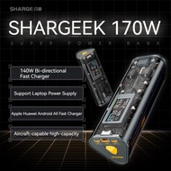 Shargeek/shargeek 170W 24000MAh แล็ปท็อป PowerBank แพ็คแบตเตอรี่โปร่งใสกับ IP หน้าจอ DC และ2 USB C แ